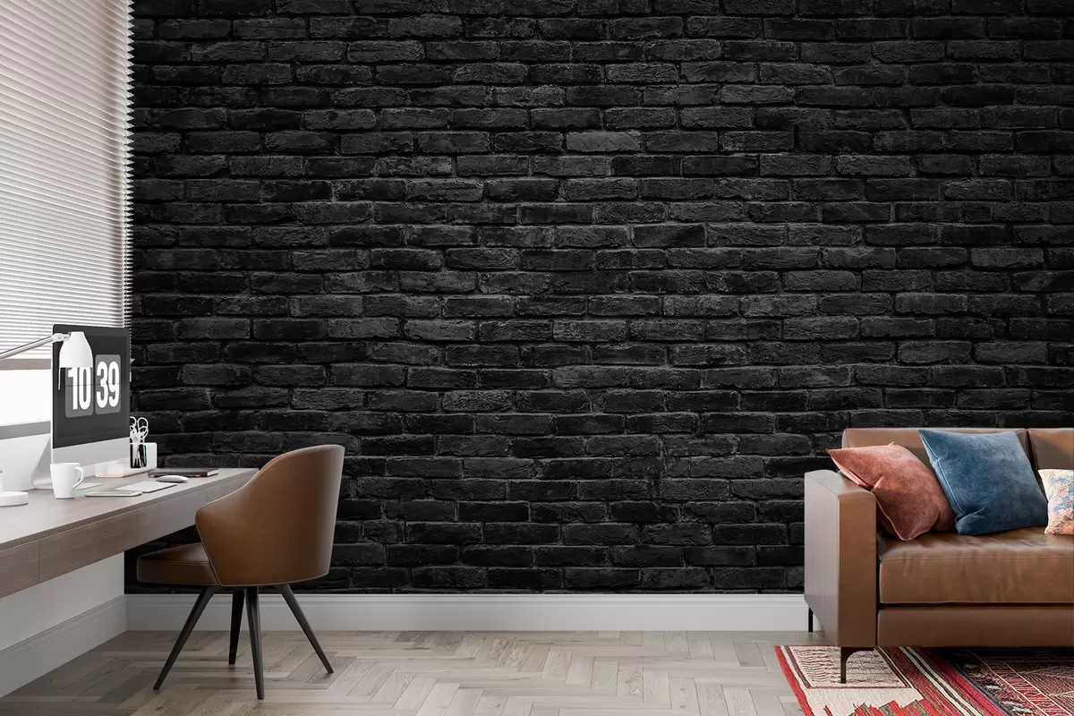 murales de pared Papel pintado de ladrillo negro u53027