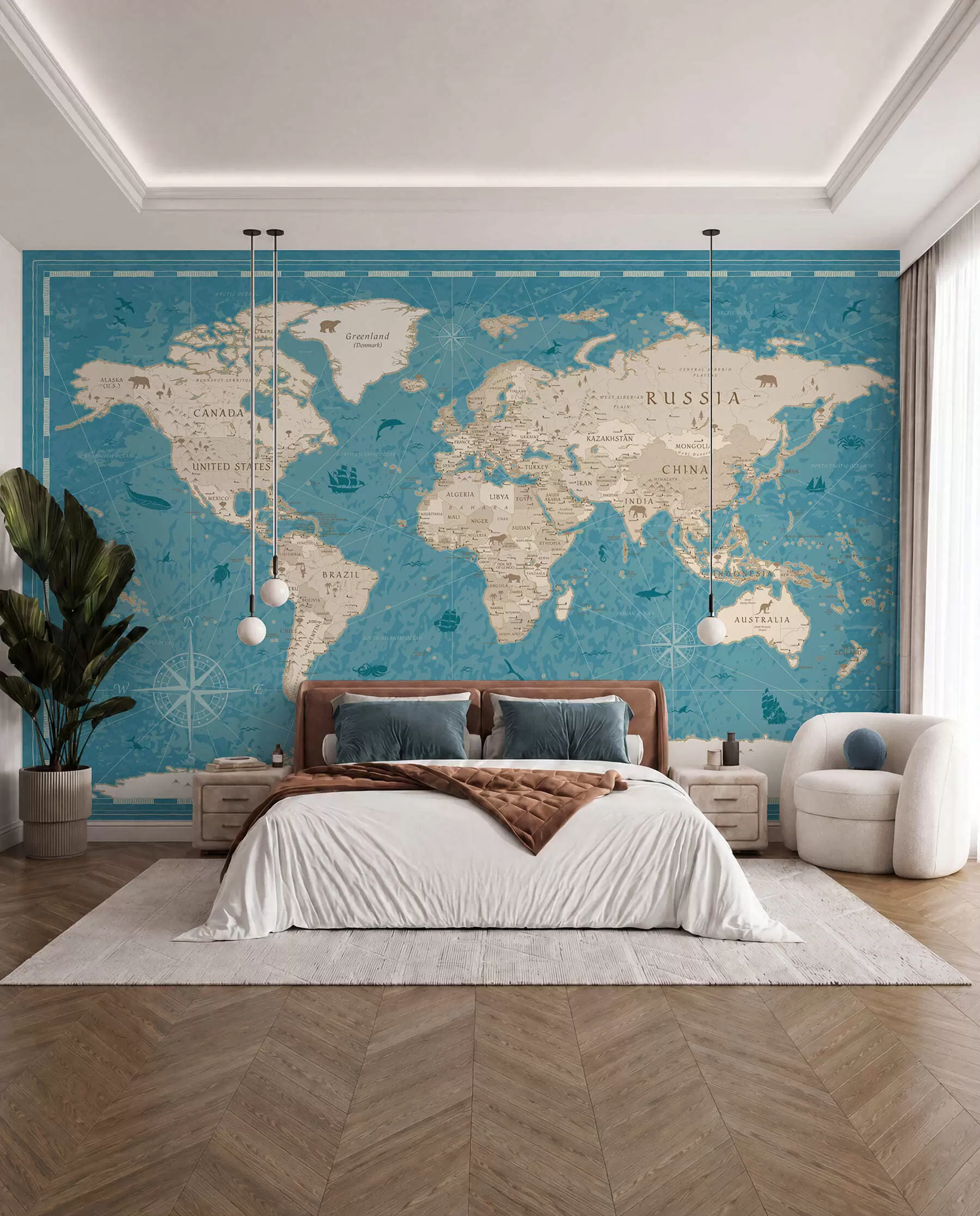 murales de pared Mapamundi, mapa antiguo u50378