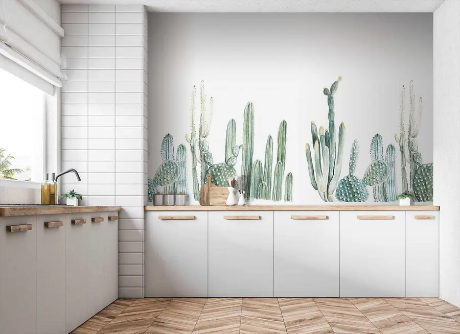 murales de pared Cactus de acuarela u07240