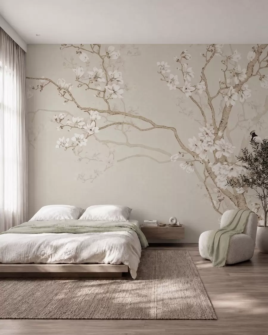 murales de pared Aves entre flores u25842