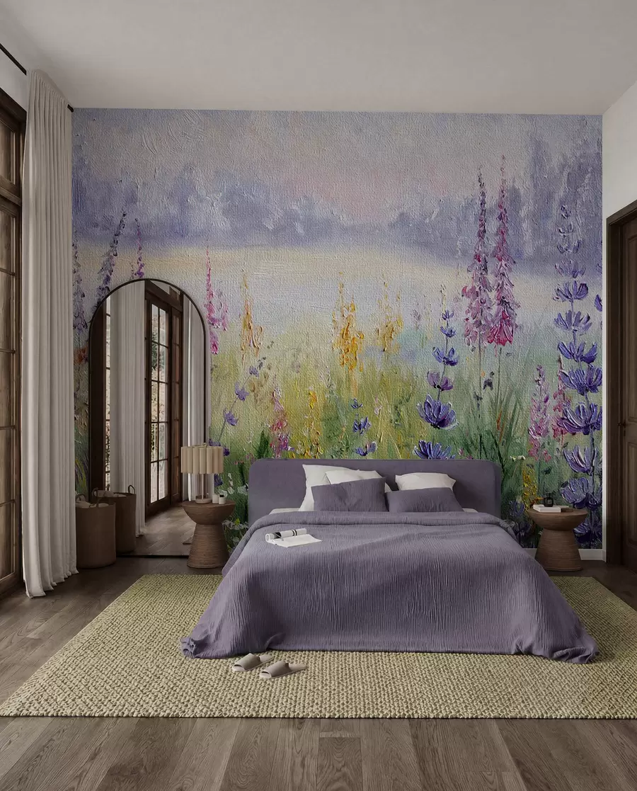 murales de pared Prado de flores, pintura al óleo u30067