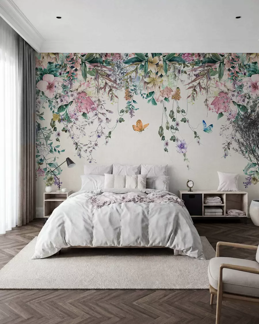 murales de pared Guirnalda de mariposas u30601