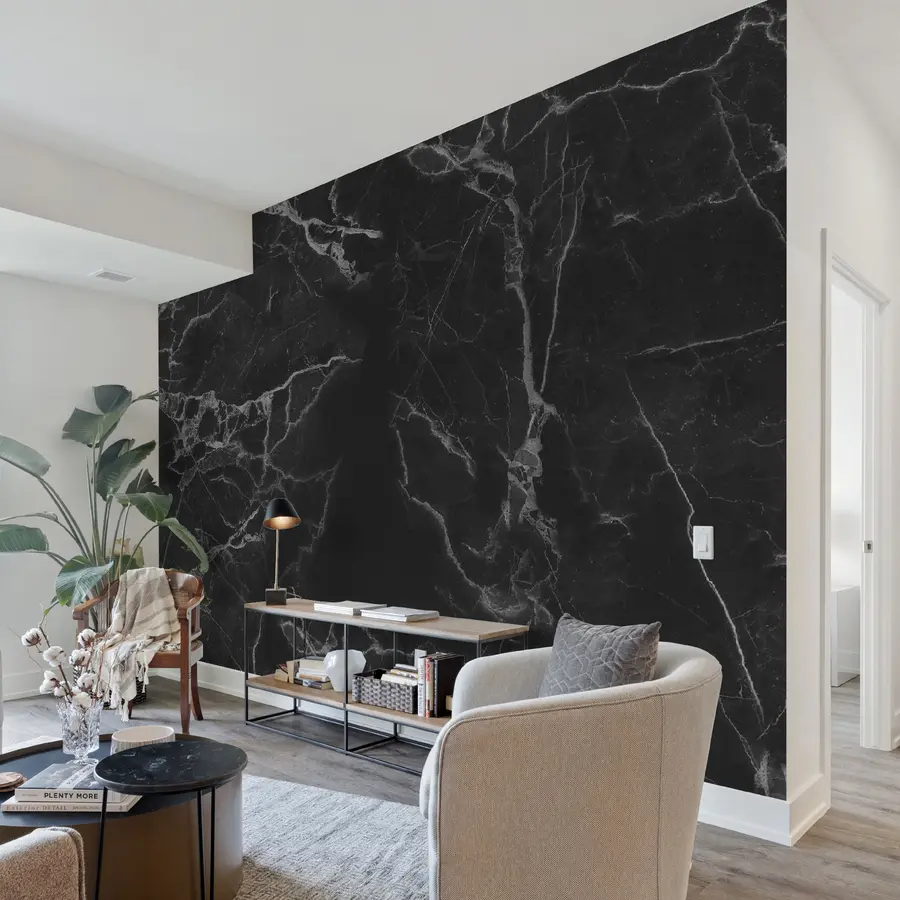 murales de pared Profundidad de mármol negro u32084