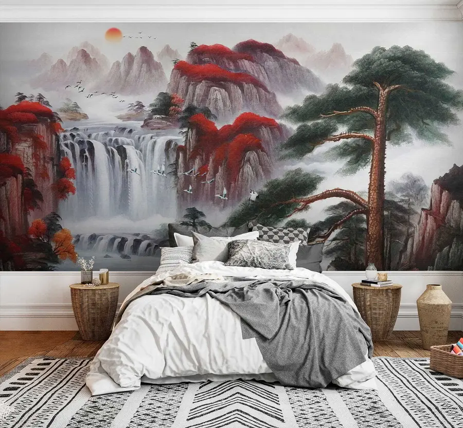 murales de pared Cascada de estilo japonés u36222