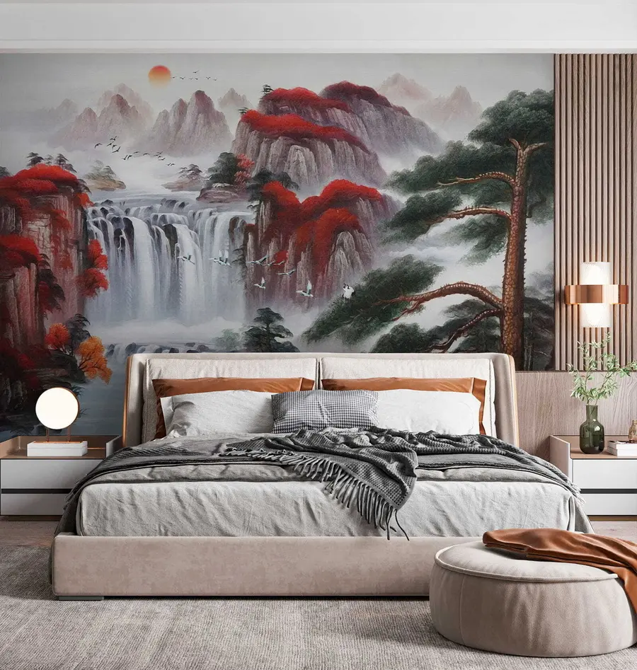 murales de pared Cascada de estilo japonés u36222