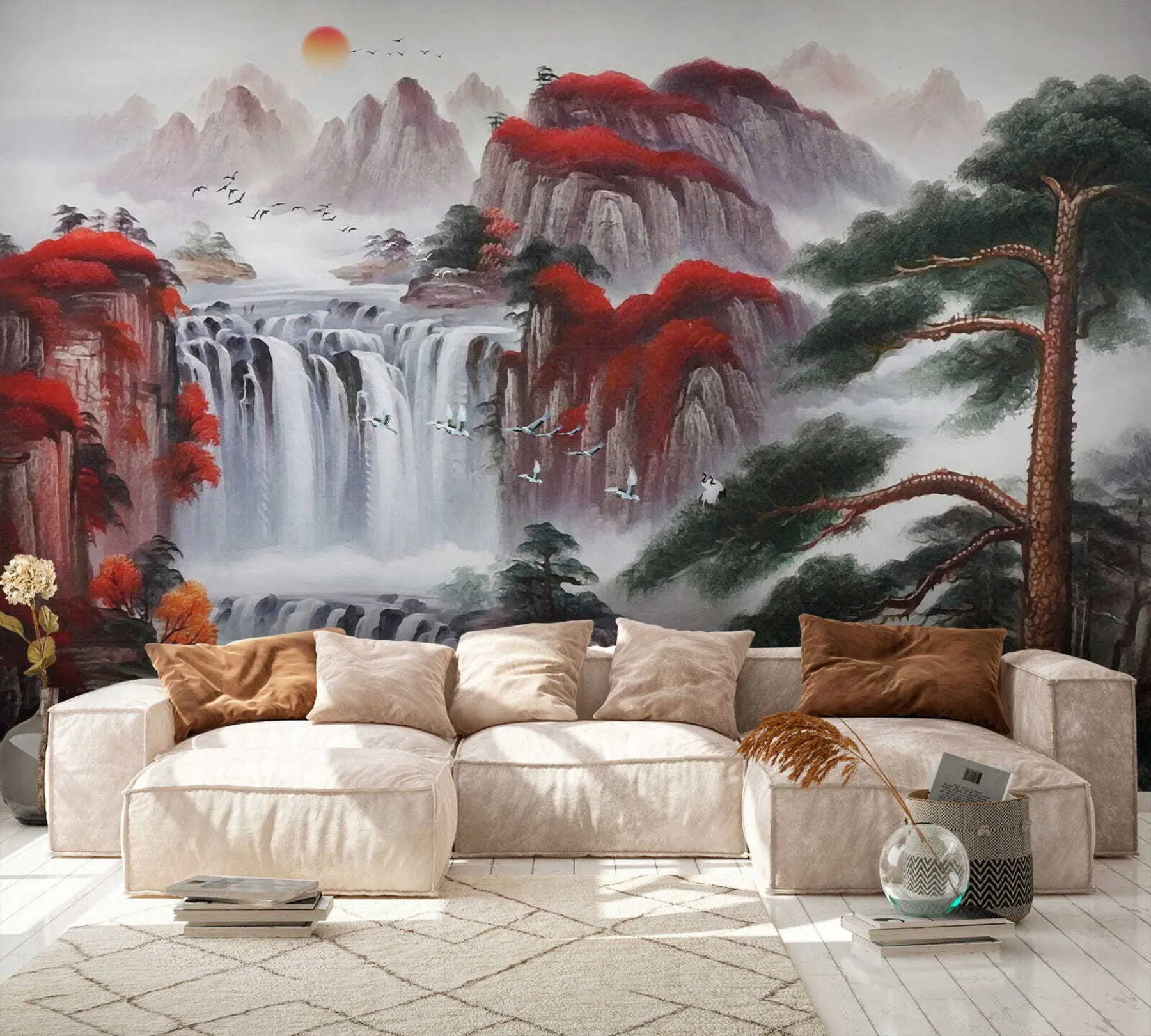 murales de pared Cascada de estilo japonés u36222