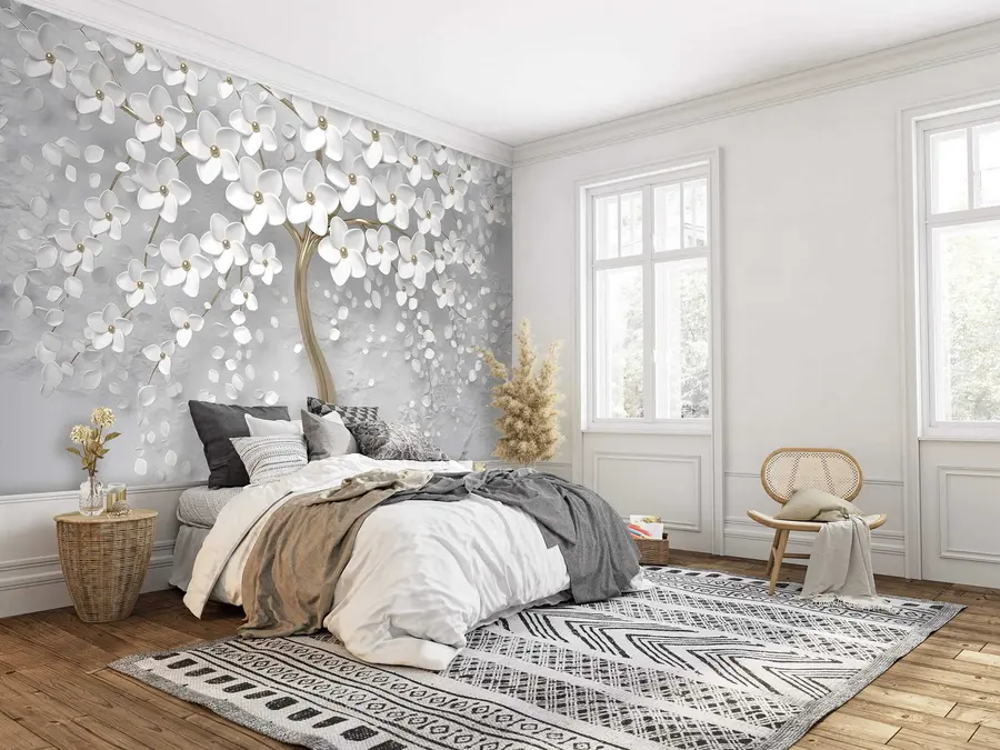 murales de pared Árbol con grandes flores u37065
