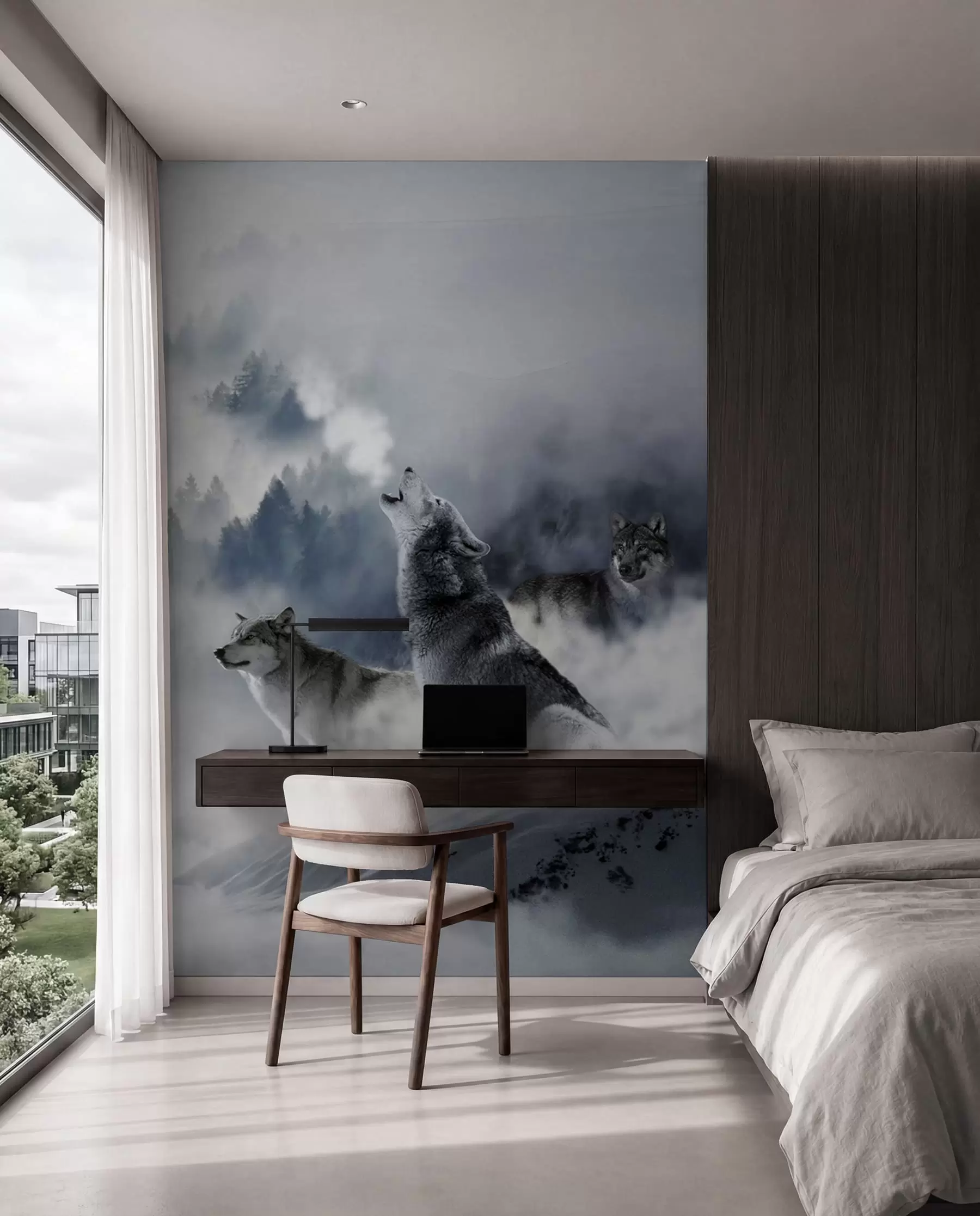 murales de pared Lobos en el bosque u42161
