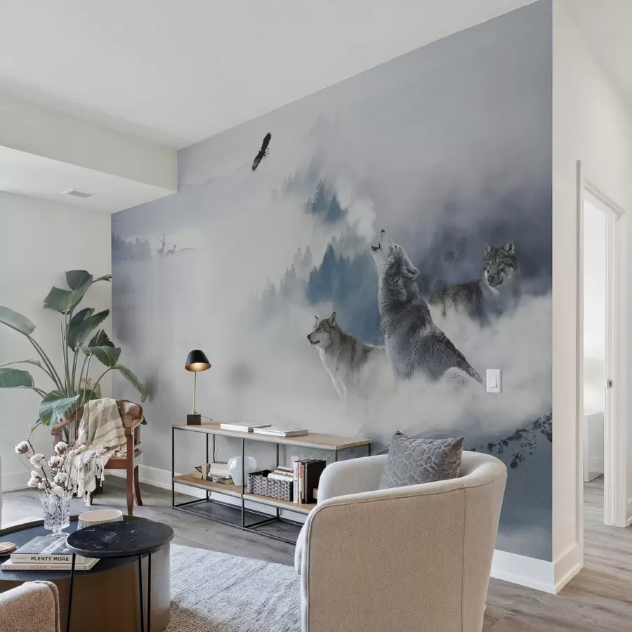 murales de pared Lobos en el bosque u42161