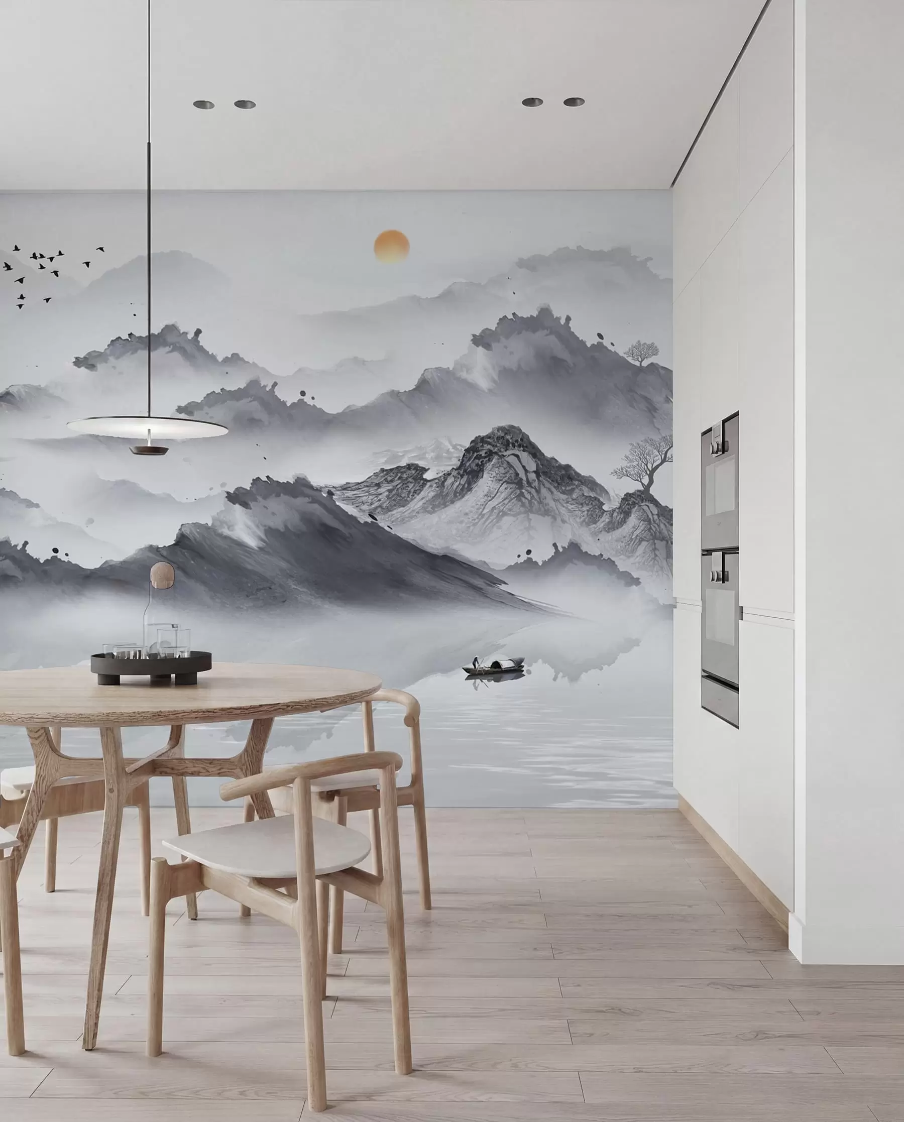 murales de pared Bandada sobre las montañas u44010