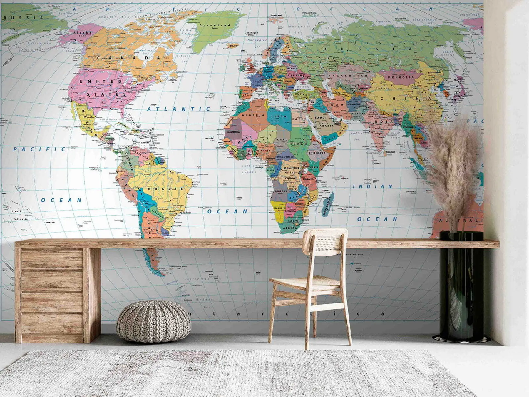 murales de pared Mapa del mundo u53652