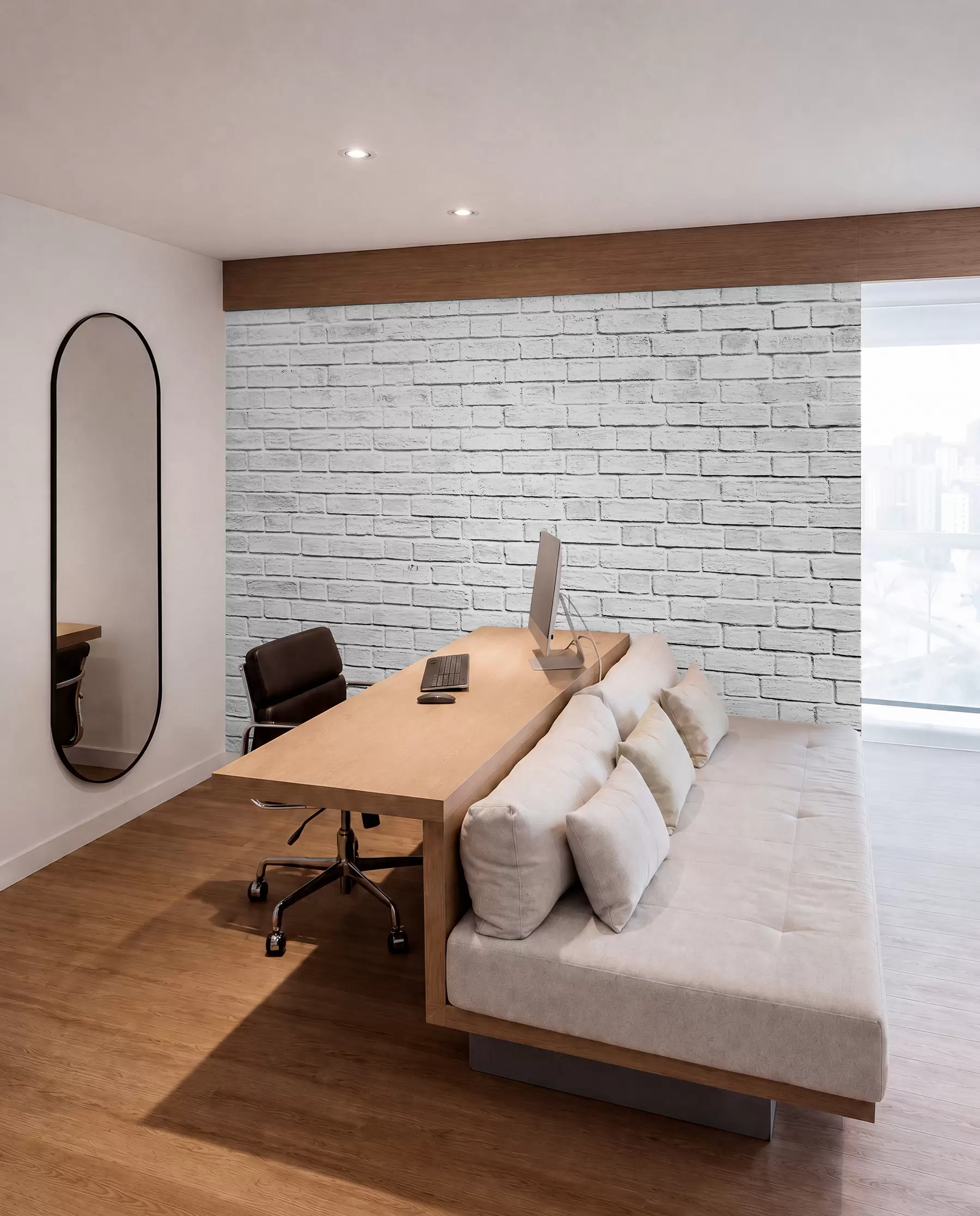murales de pared Pared de ladrillo blanco u54004