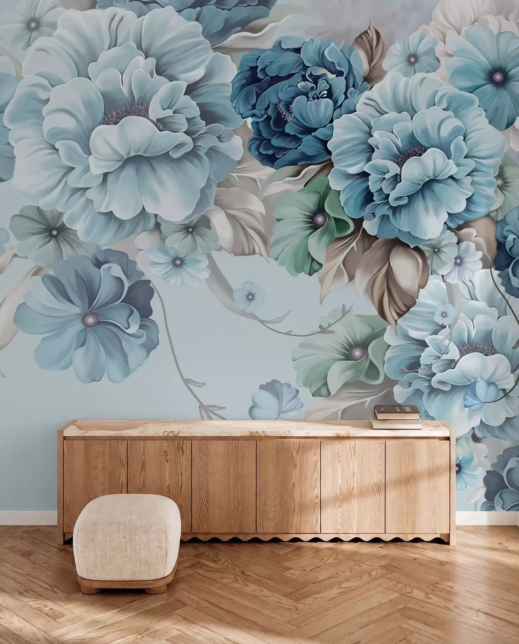 murales de pared Ramo de flores azules u59900