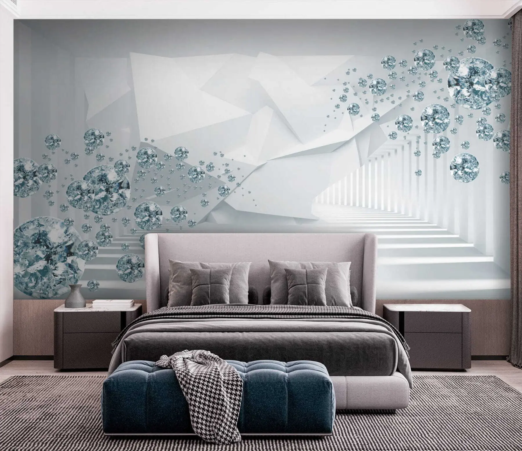 murales de pared Pendiente, fuente y arte u60340