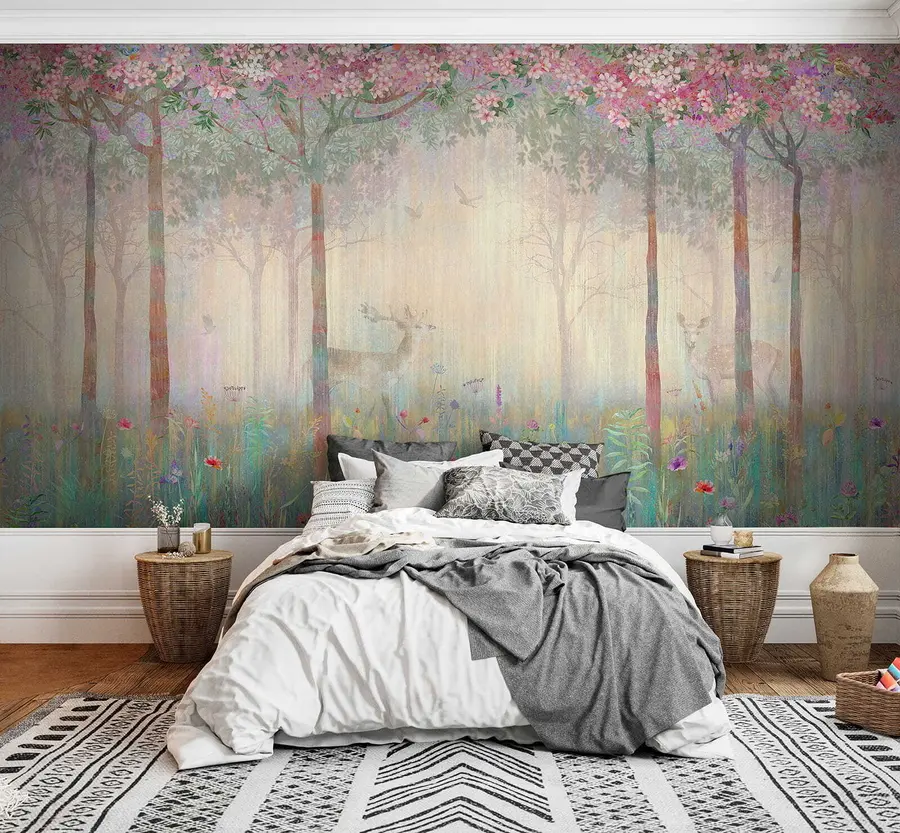 murales de pared Ciervo en el bosque mágico u62100