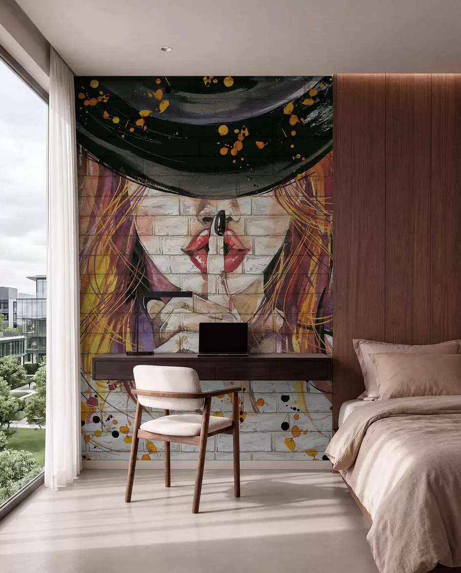 murales de pared Chica con acuarelas u67648