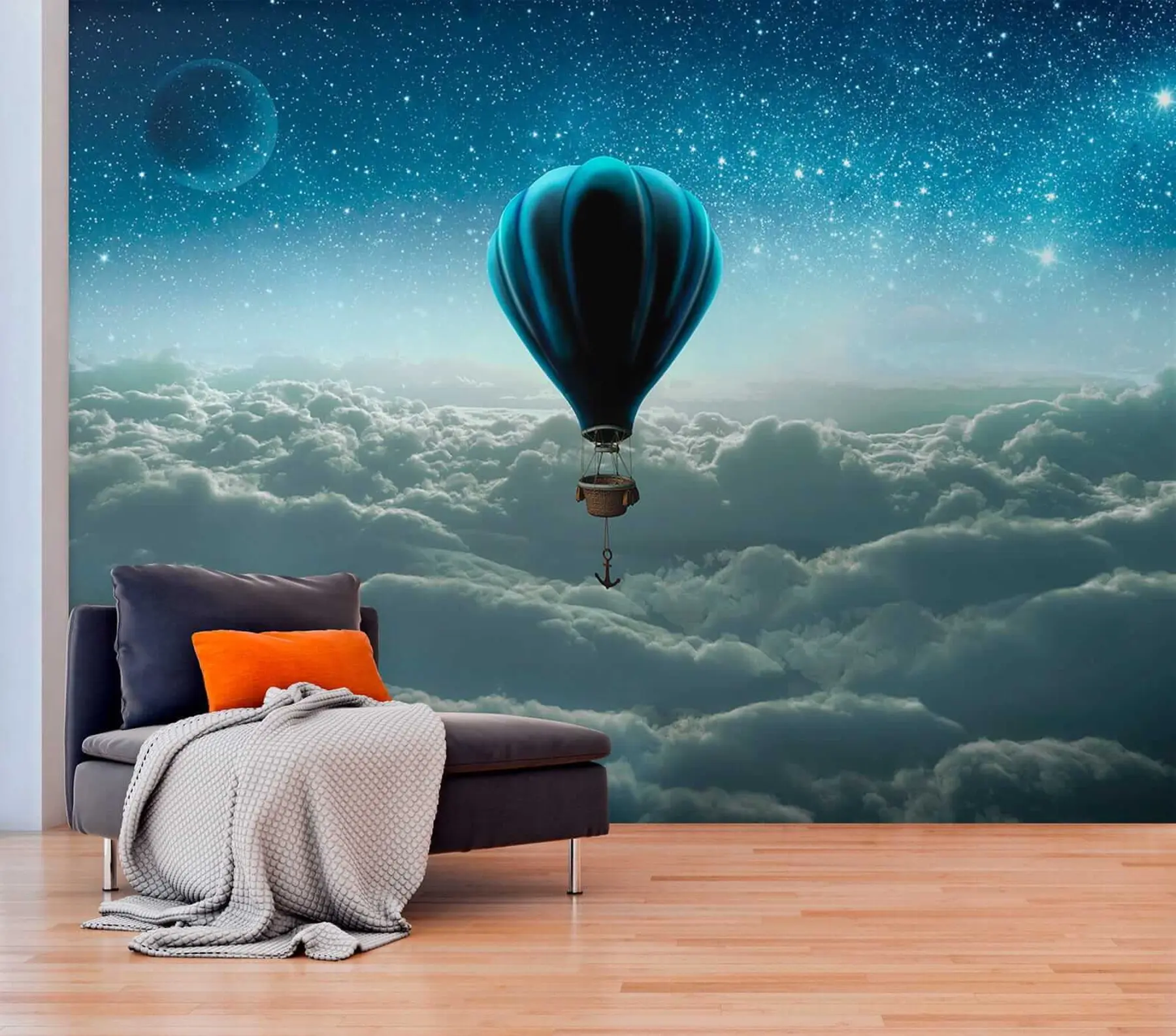 murales de pared Viaje en globo de noche u70538