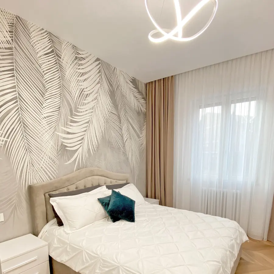 murales de pared Hojas de palma gris u48556