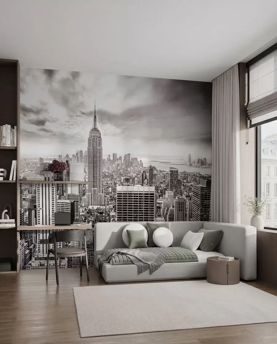 murales de pared Manhattan en monocromo u58762