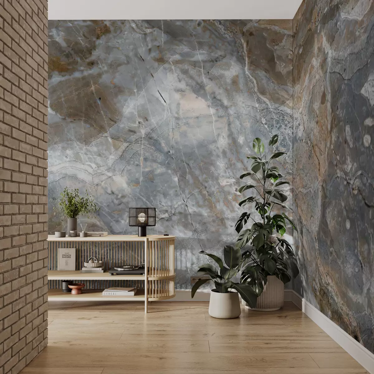 murales de pared Mármol gris-beige u71438