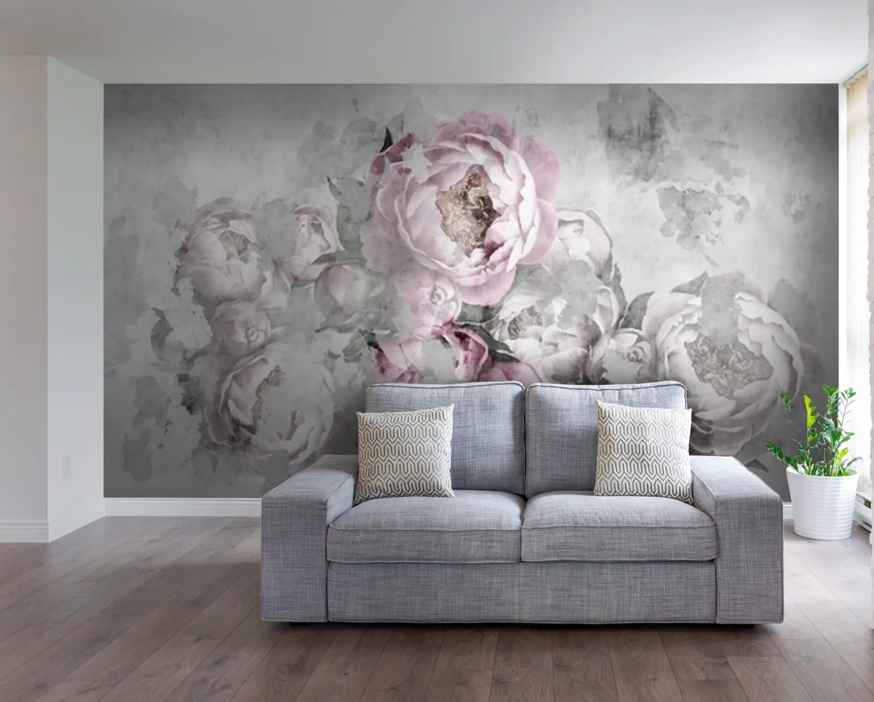 murales de pared Peonias delicadas u71289