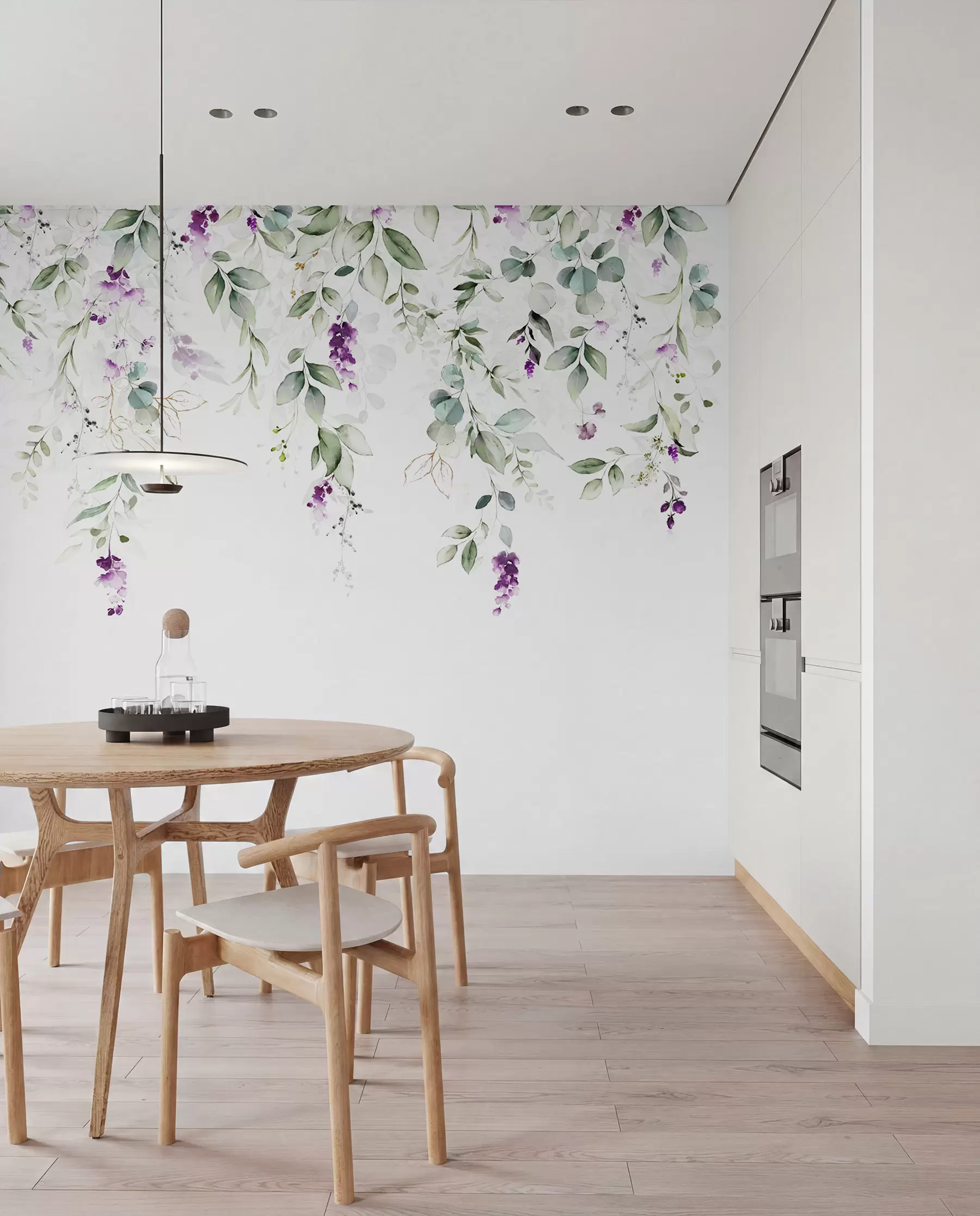 murales de pared Flores violetas colgantes u99687