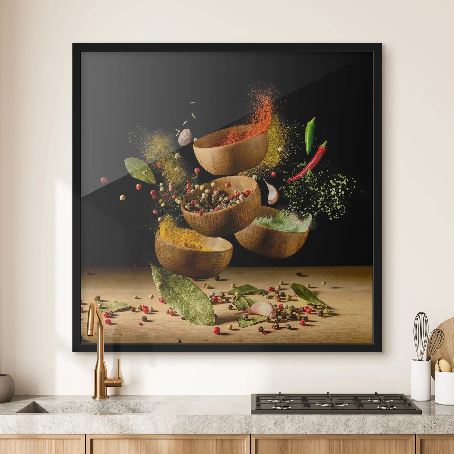 murales de pared Coloridas especias bailan en el aire f37045