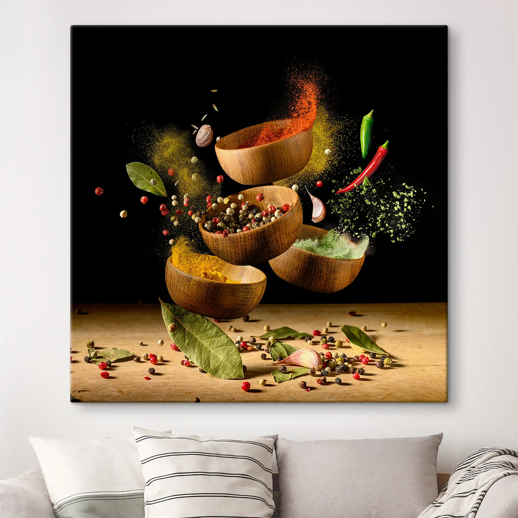 murales de pared Especias bailando en el aire s37045