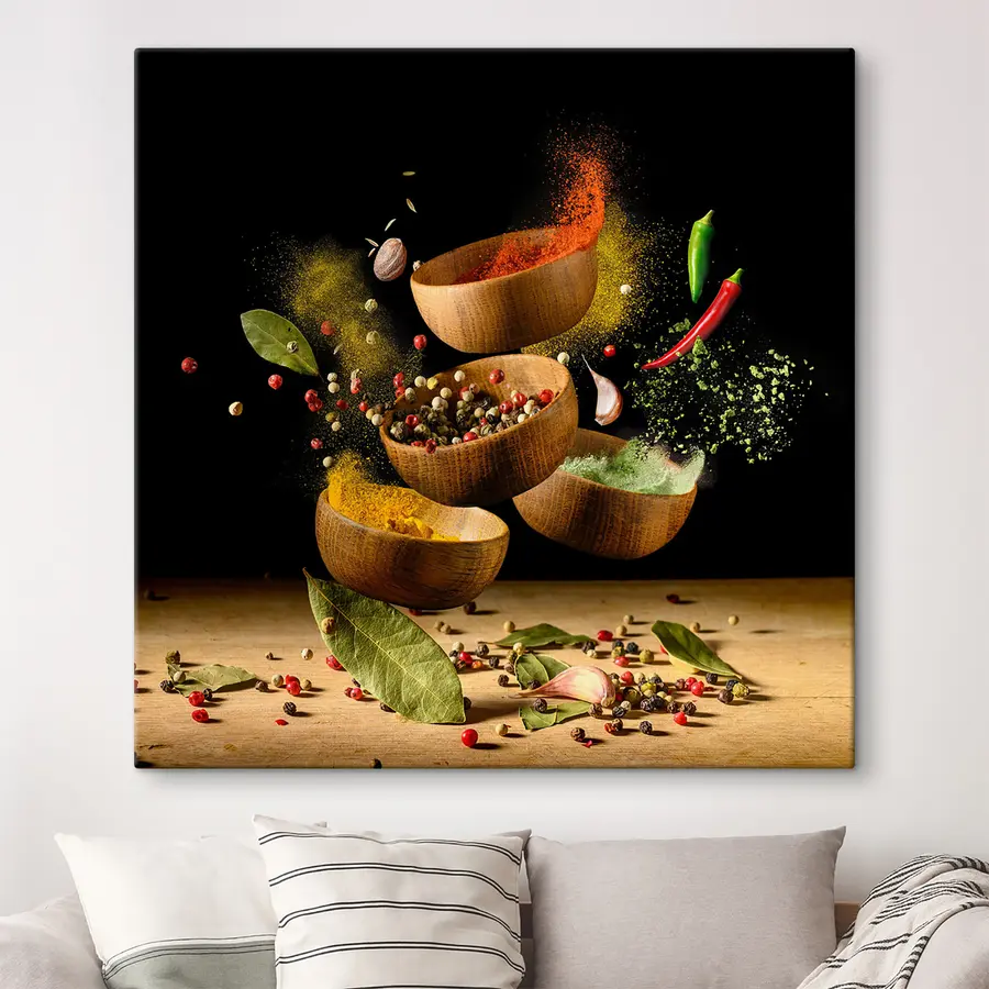 murales de pared Especias bailando en el aire s37045
