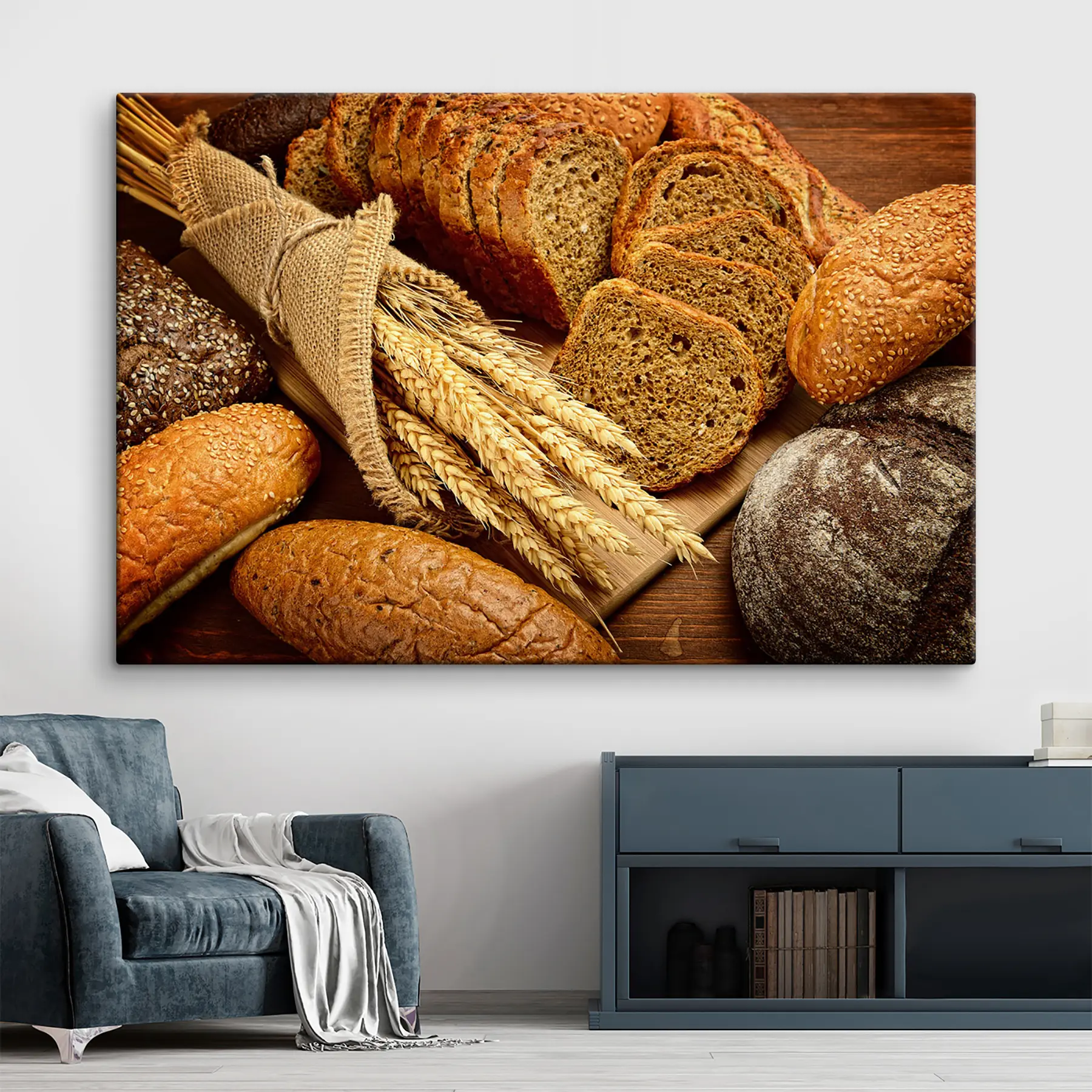 murales de pared Panes y cereales recién horneados s37047