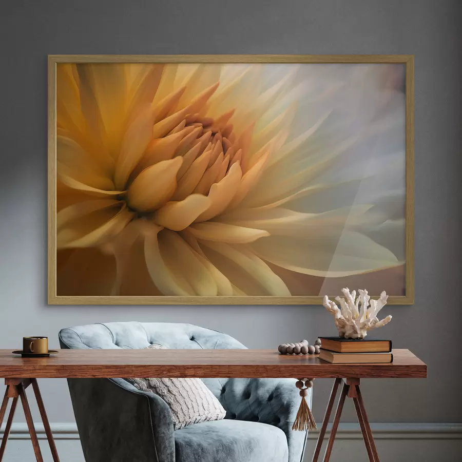 murales de pared Pétalos suaves en tonos dorados f37388