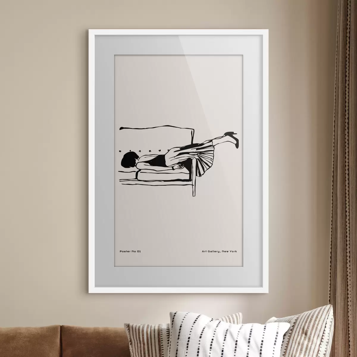 Poster Relajándose en una pose elegante f37422