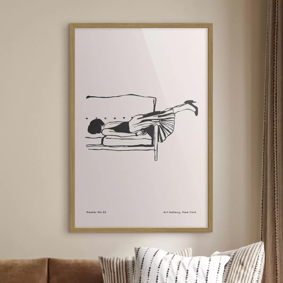 Poster Relajándose en una pose elegante f37422
