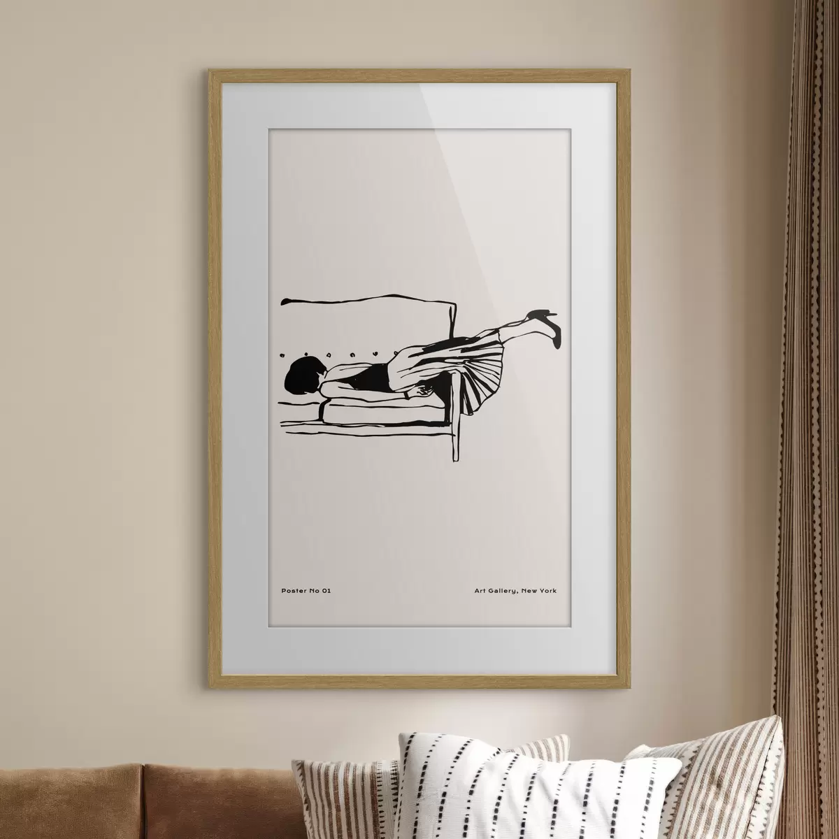 Poster Relajándose en una pose elegante f37422