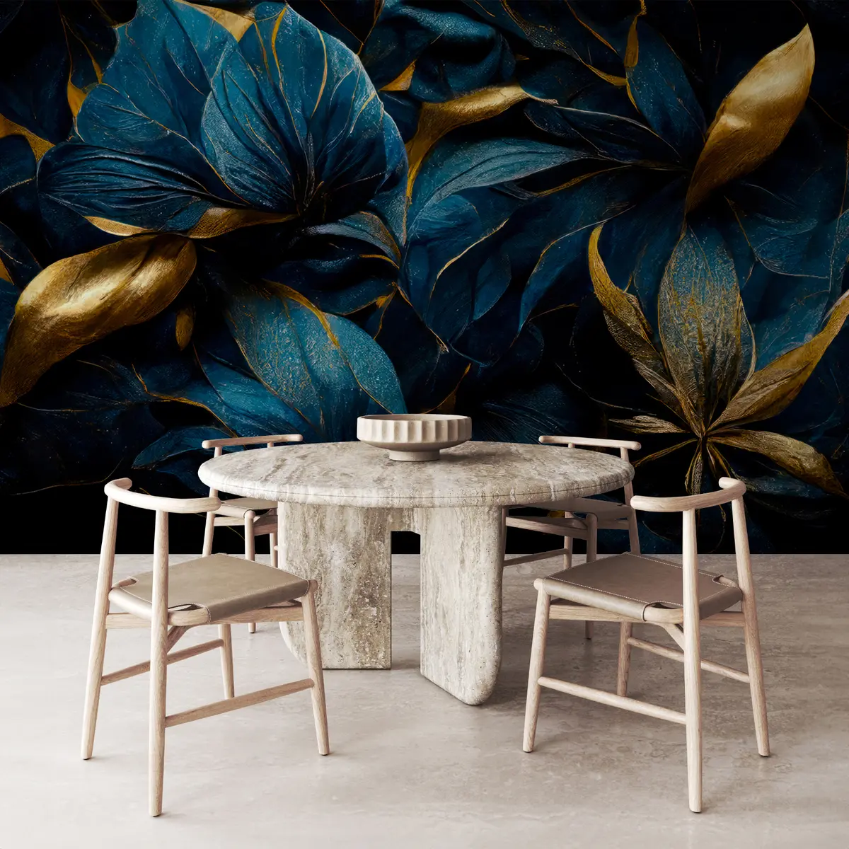 murales de pared Flores reales azules u74140d1