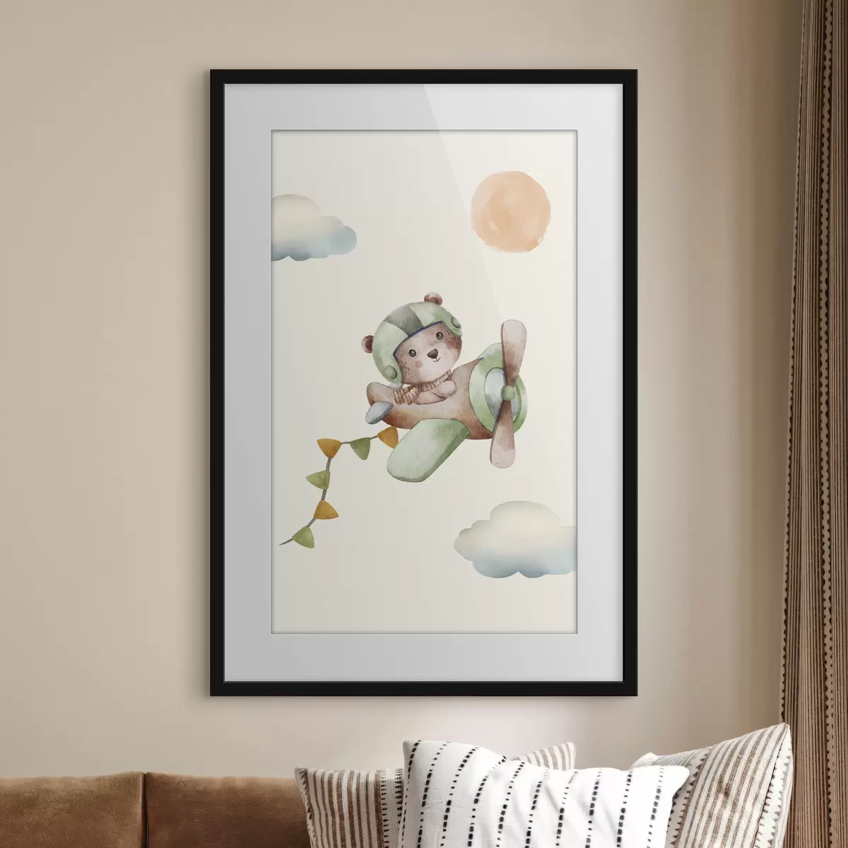 Poster Oso aventurero surcando los cielos f37916