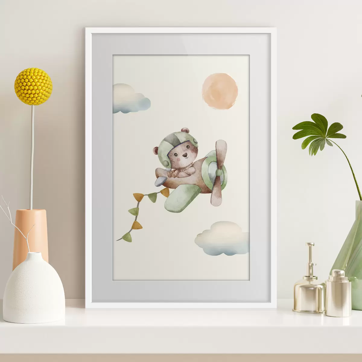 Poster Oso aventurero surcando los cielos f37916