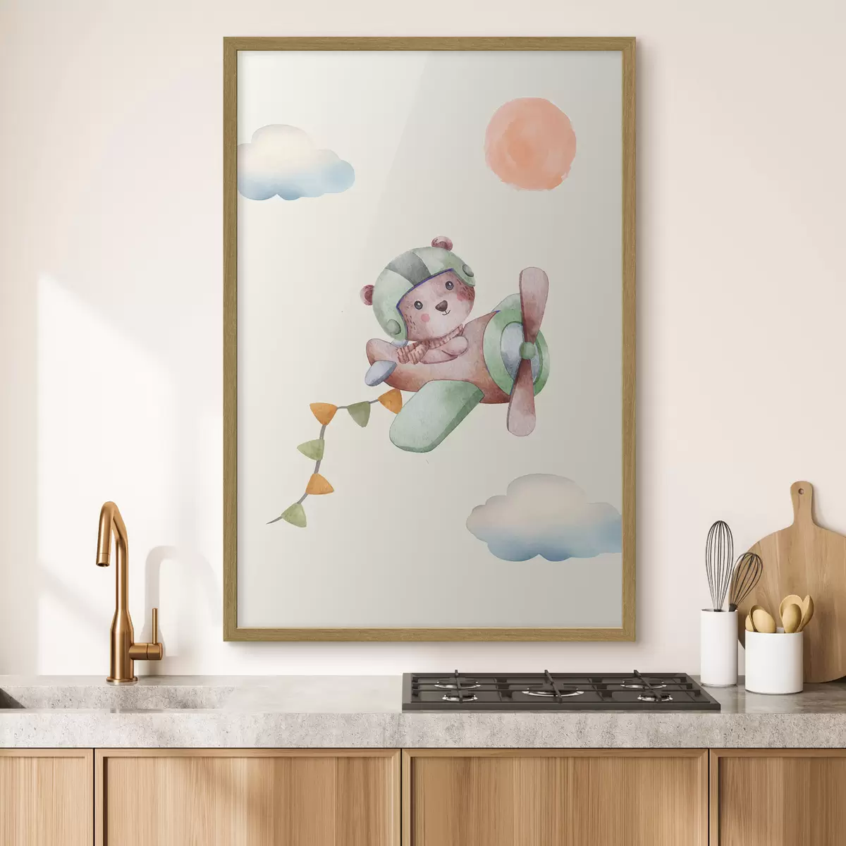 Poster Oso aventurero surcando los cielos f37916