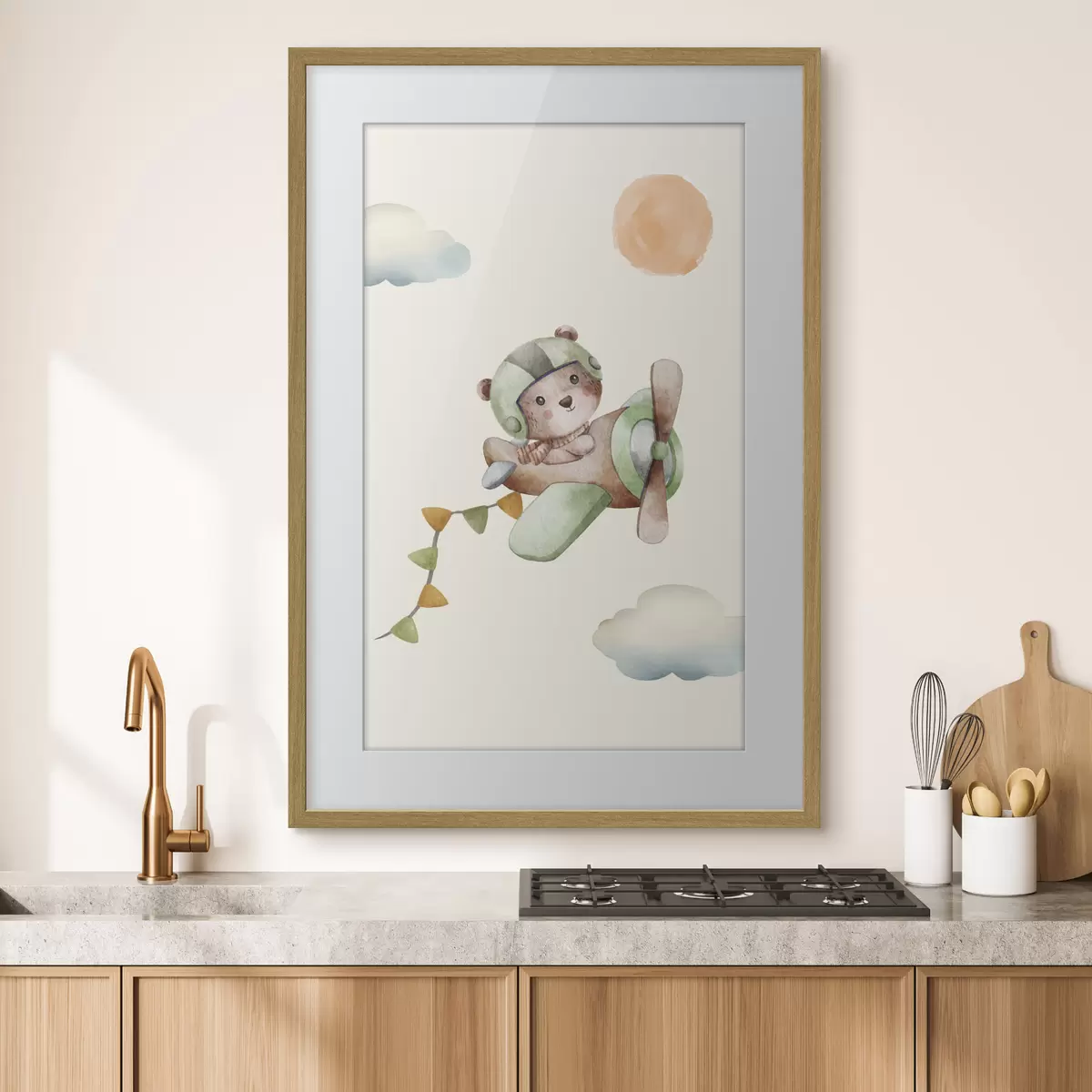 Poster Oso aventurero surcando los cielos f37916