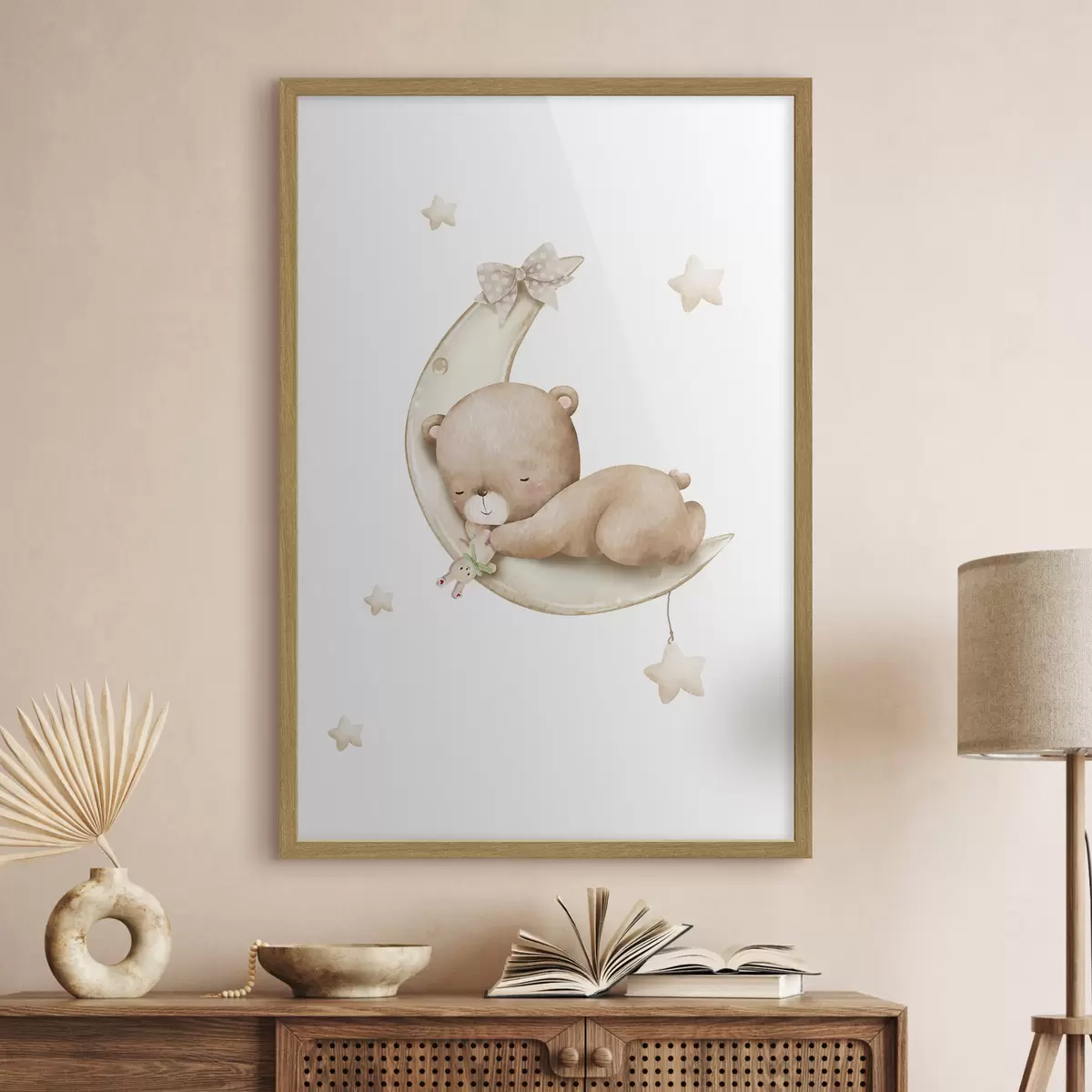 Poster Osito adorable soñando en la luna f37917