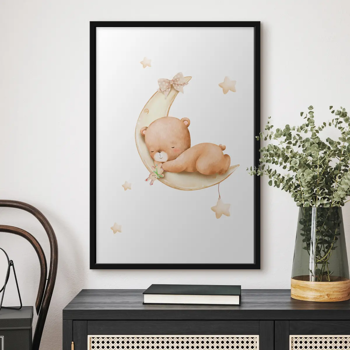 Poster Osito adorable soñando en la luna f37917