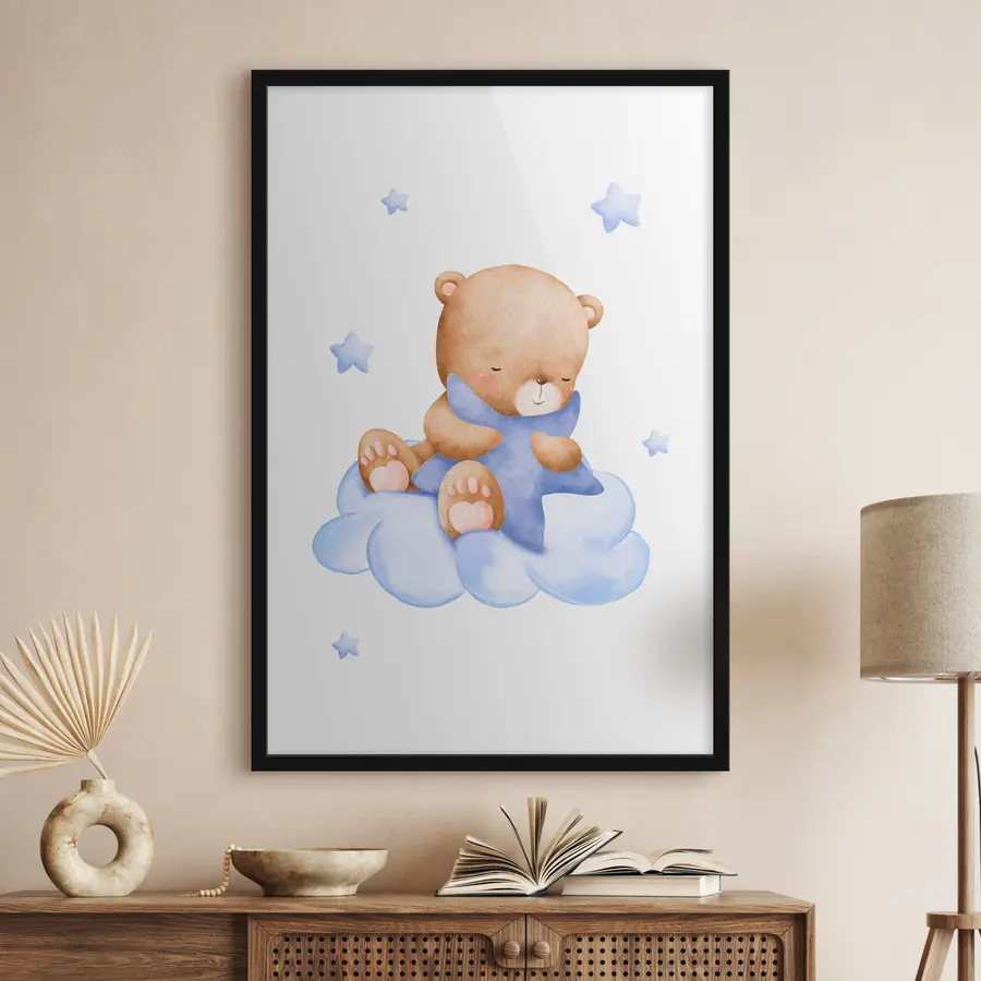 murales de pared Oso soñando en una nube esponjosa f37919v1