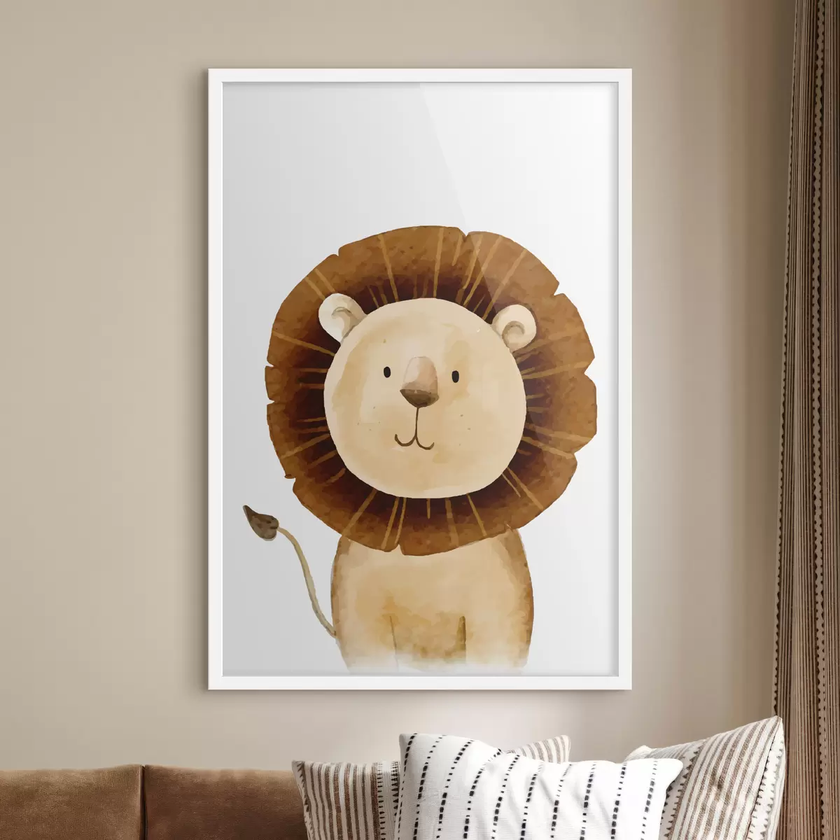 Poster Lion lindo con una sonrisa amigable f37921