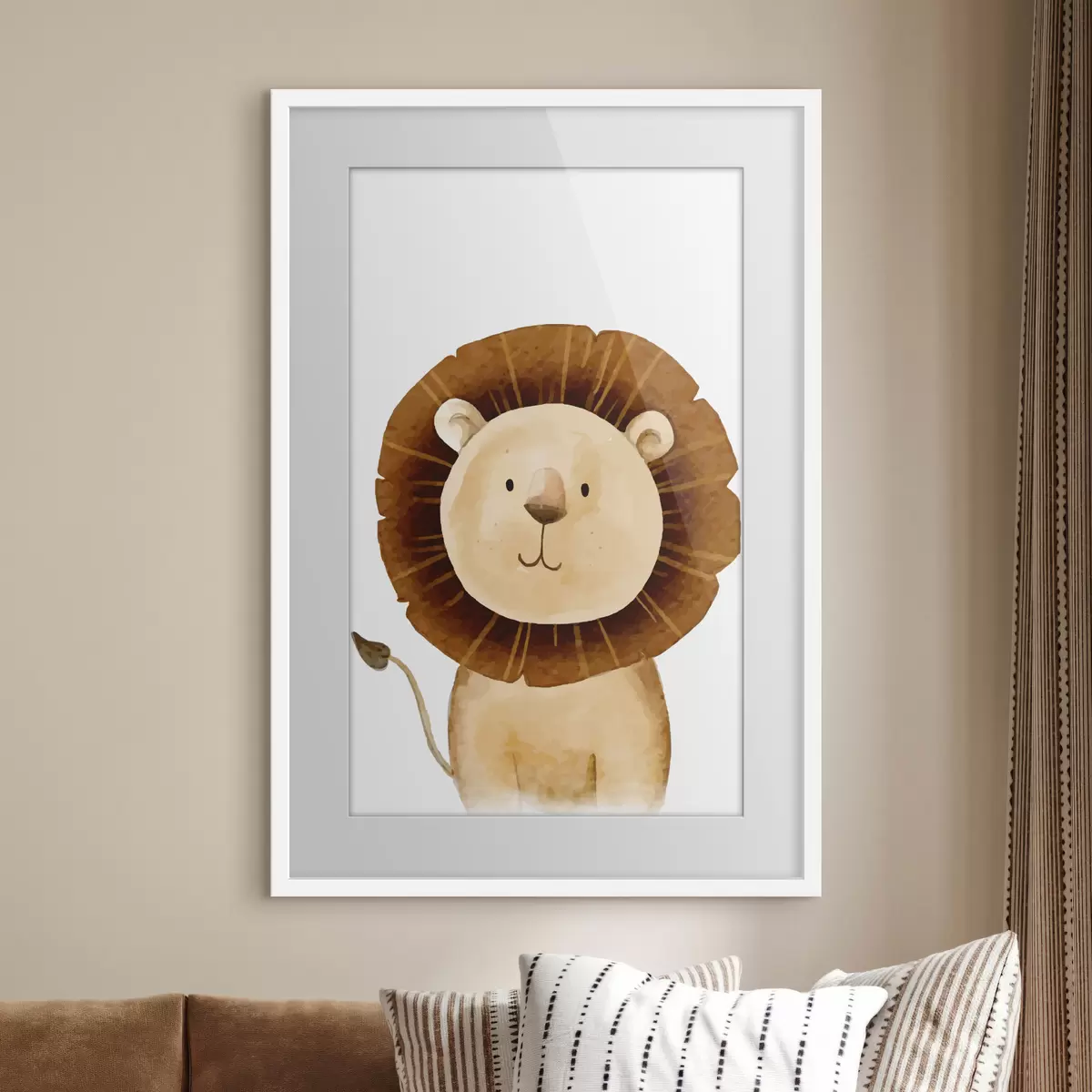 Poster Lion lindo con una sonrisa amigable f37921