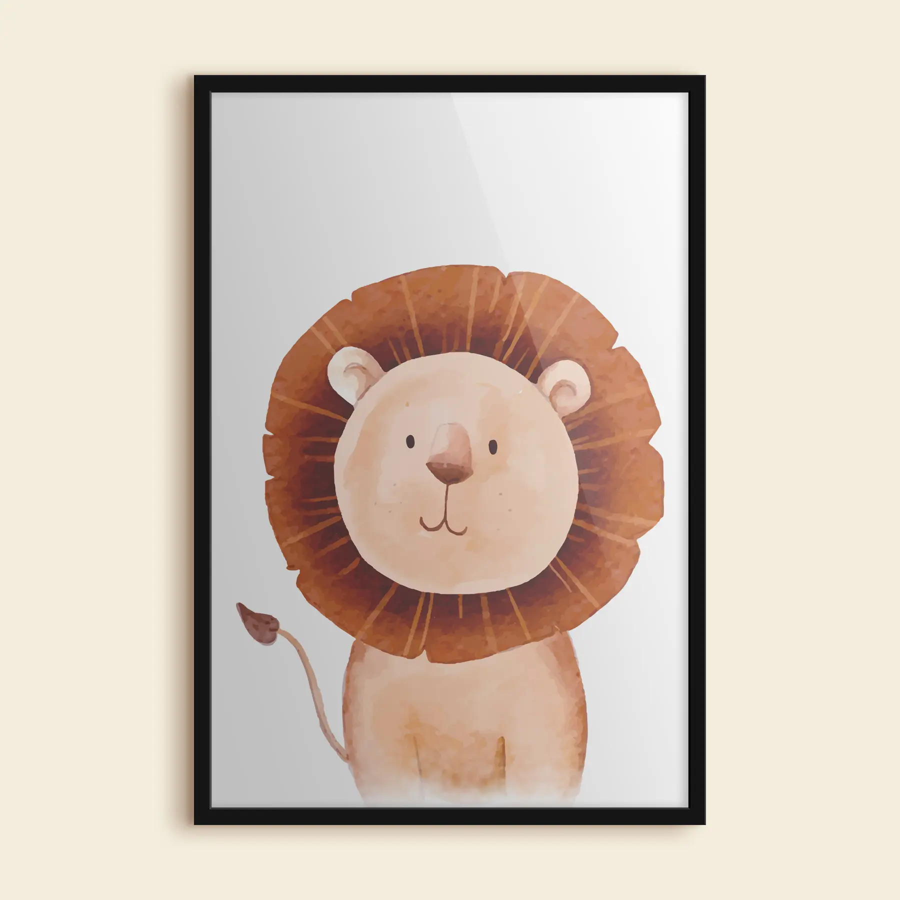 murales de pared Lion lindo con una sonrisa amigable f37921