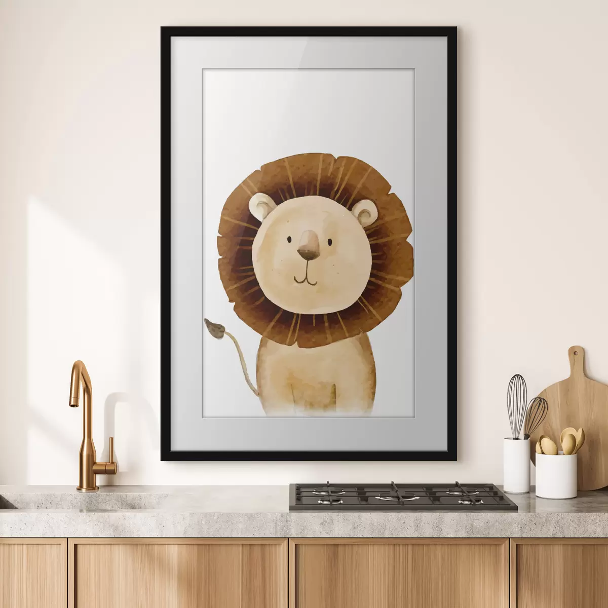 Poster Lion lindo con una sonrisa amigable f37921