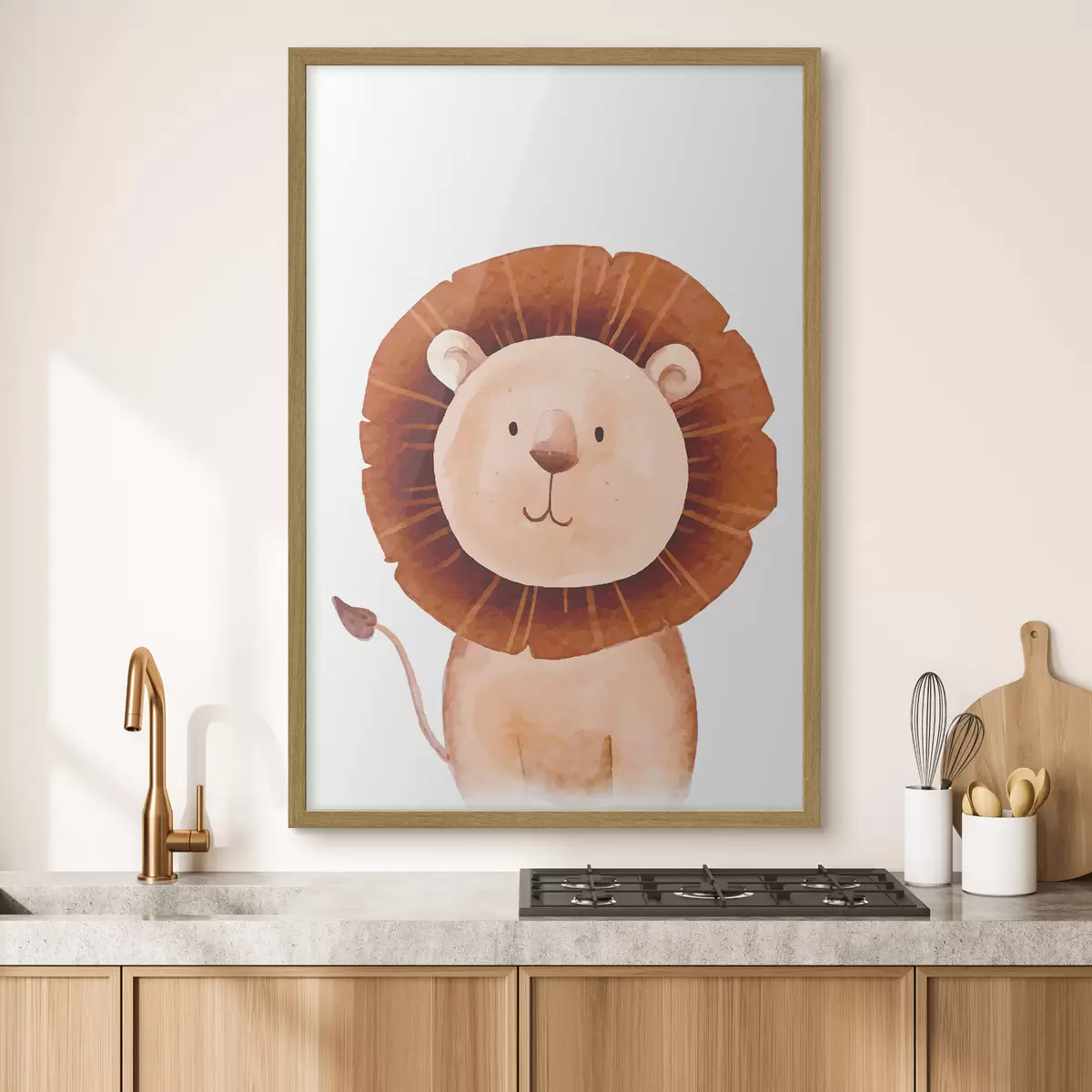 Poster Lion lindo con una sonrisa amigable f37921