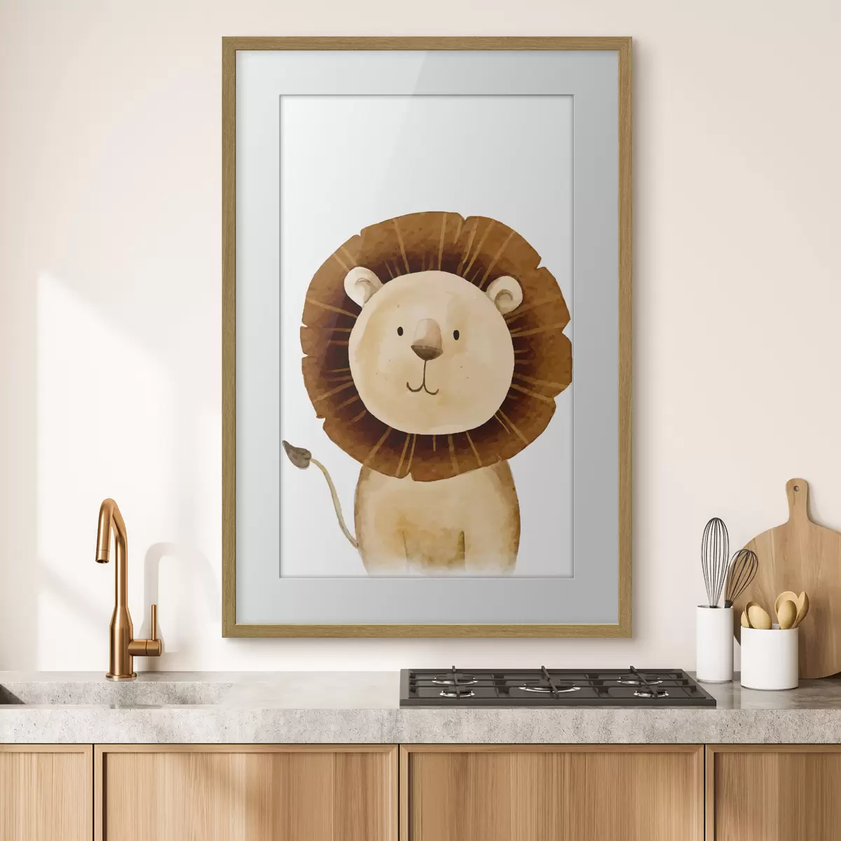 Poster Lion lindo con una sonrisa amigable f37921