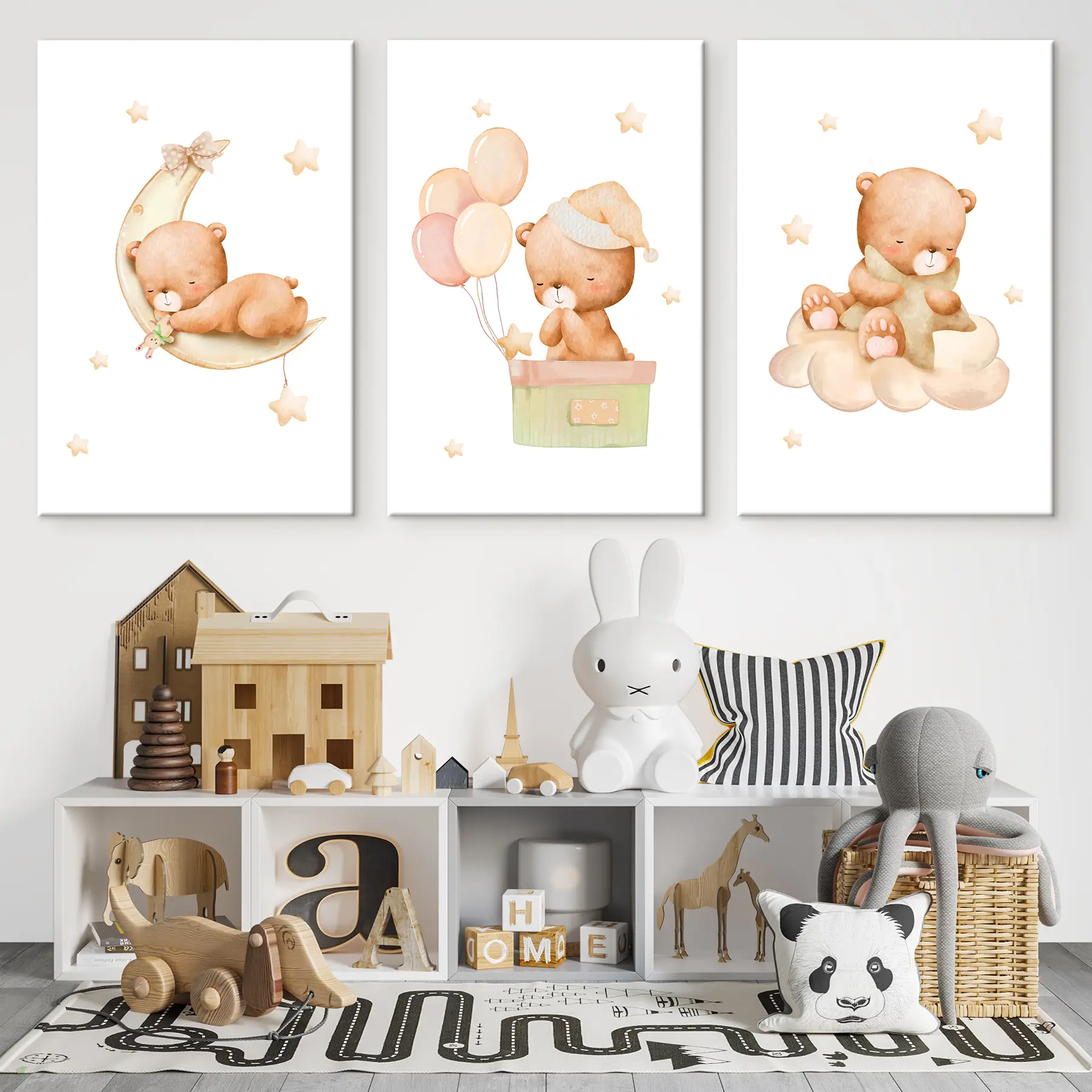 murales de pared Ositos de peluche disfrutando de sus momentos de ensueño m00296