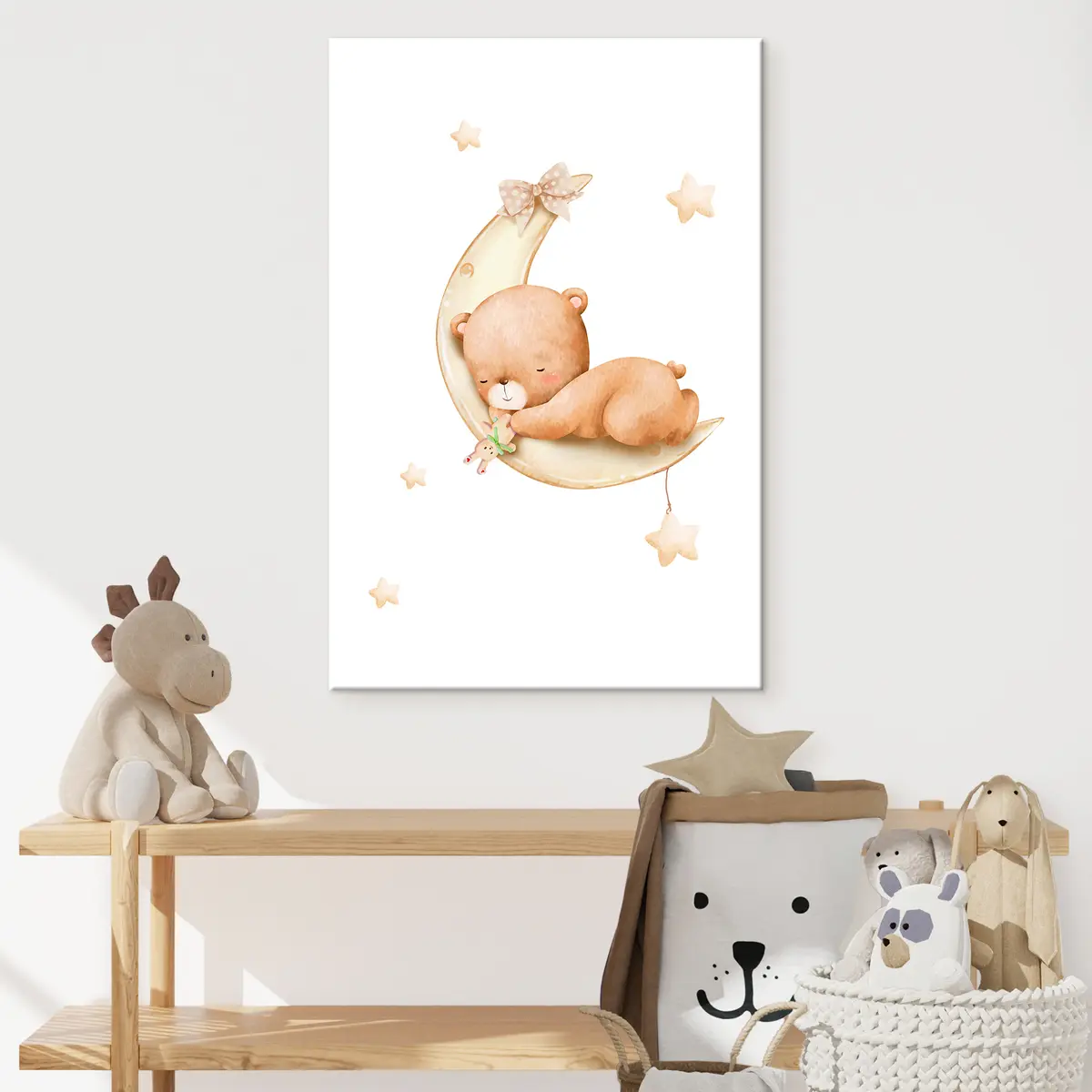 murales de pared Oso dormilón en luna creciente s37917